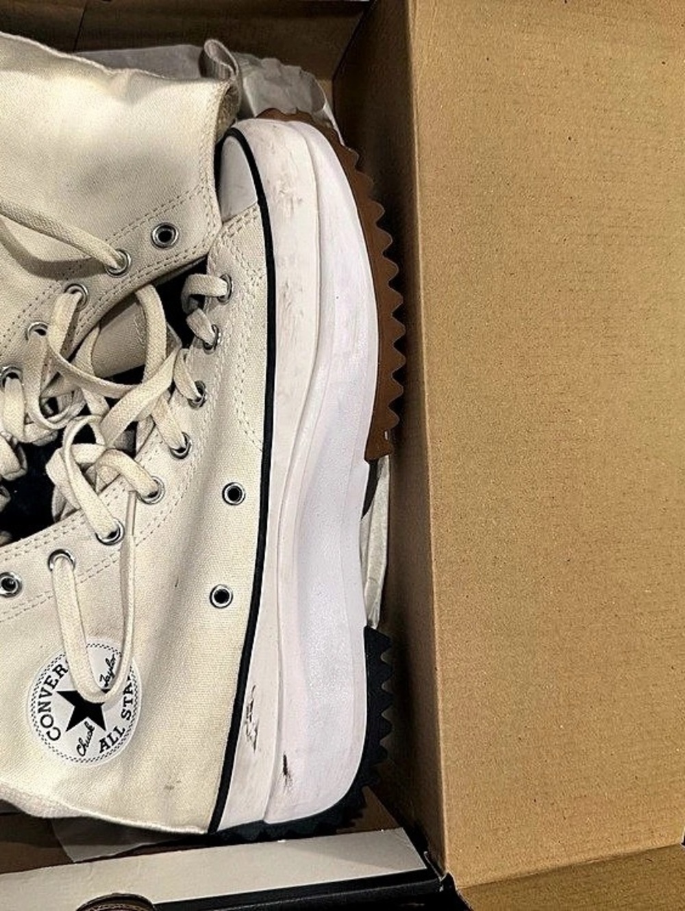 Converse Run Star Hike High Top White Black Gum Platform High Top Sneakers in